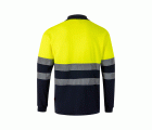 305515.POLO ALGODÓN BICOLOR ML AV AZUL NAVY/AMARILLO FLÚOR 2XL
