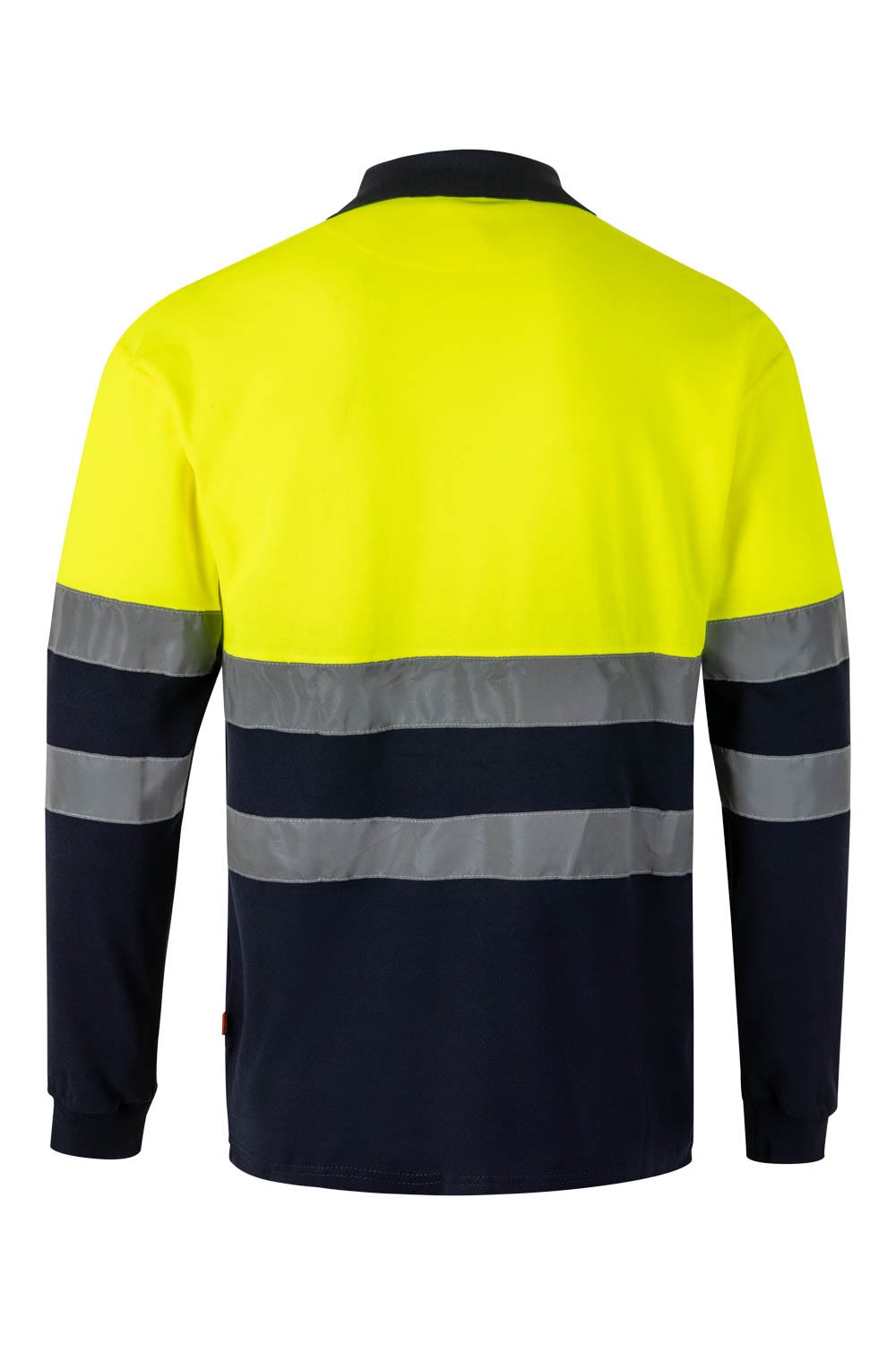 305515.POLO ALGODÓN BICOLOR ML AV AZUL NAVY/AMARILLO FLÚOR 2XL