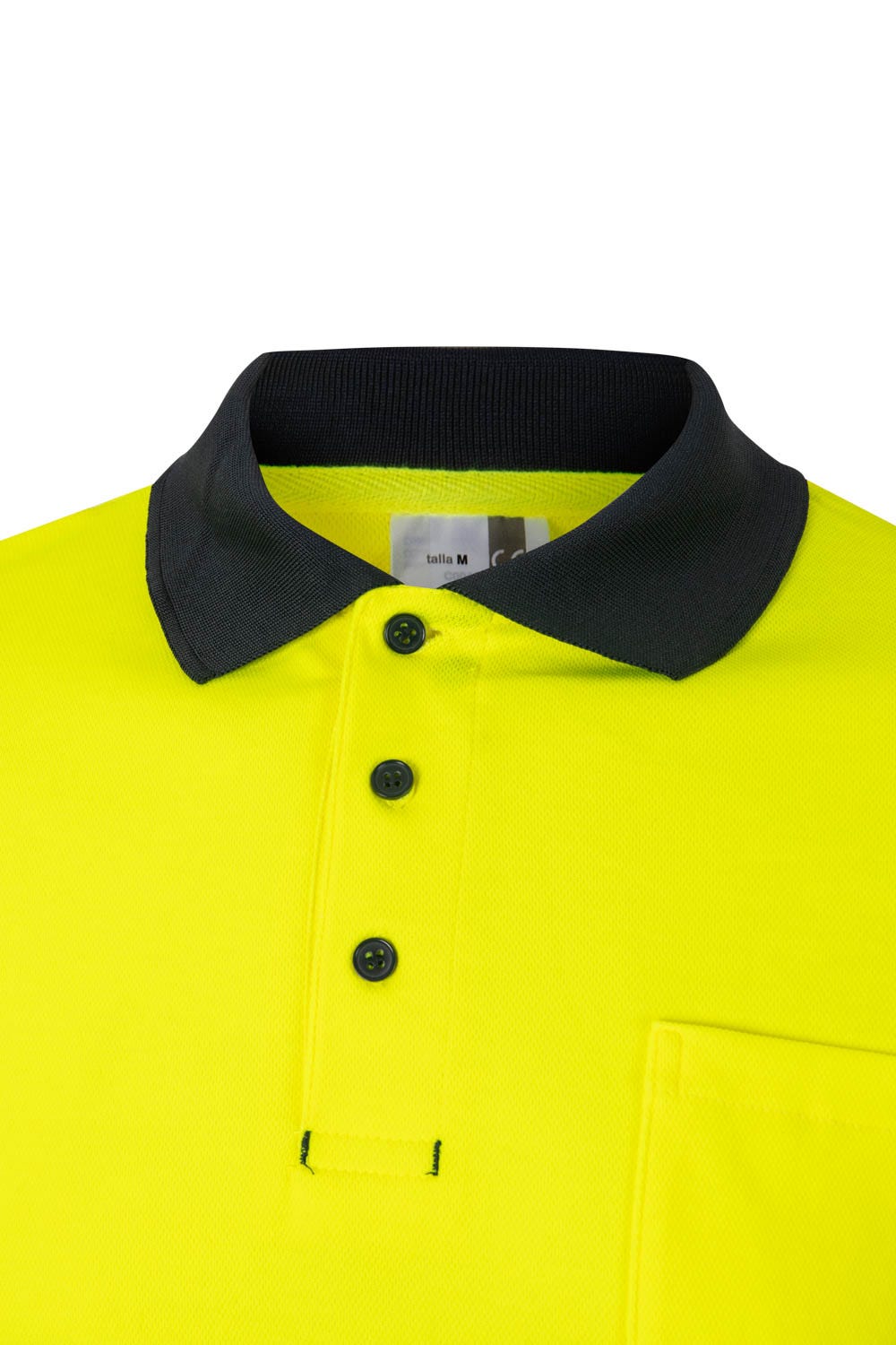 305515.POLO ALGODÓN BICOLOR ML AV AZUL NAVY/AMARILLO FLÚOR 2XL