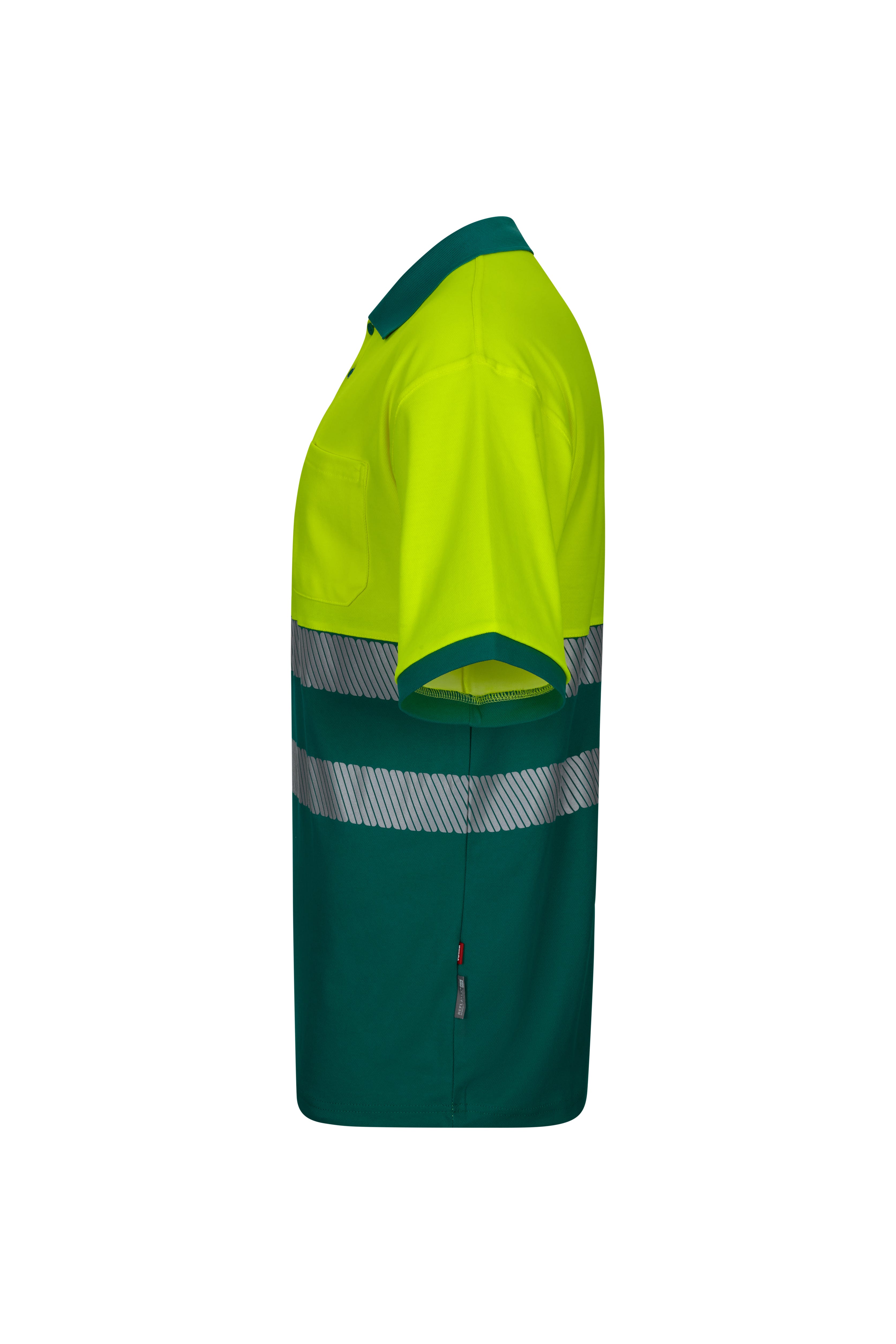 305523.POLO ALGODÓN BICOLOR MC RS VERDE/AMARILLO FLÚOR S