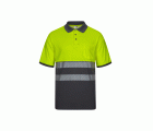 305523.POLO ALGODÓN BICOLOR MC RS GRIS/AMARILLO FLÚOR S
