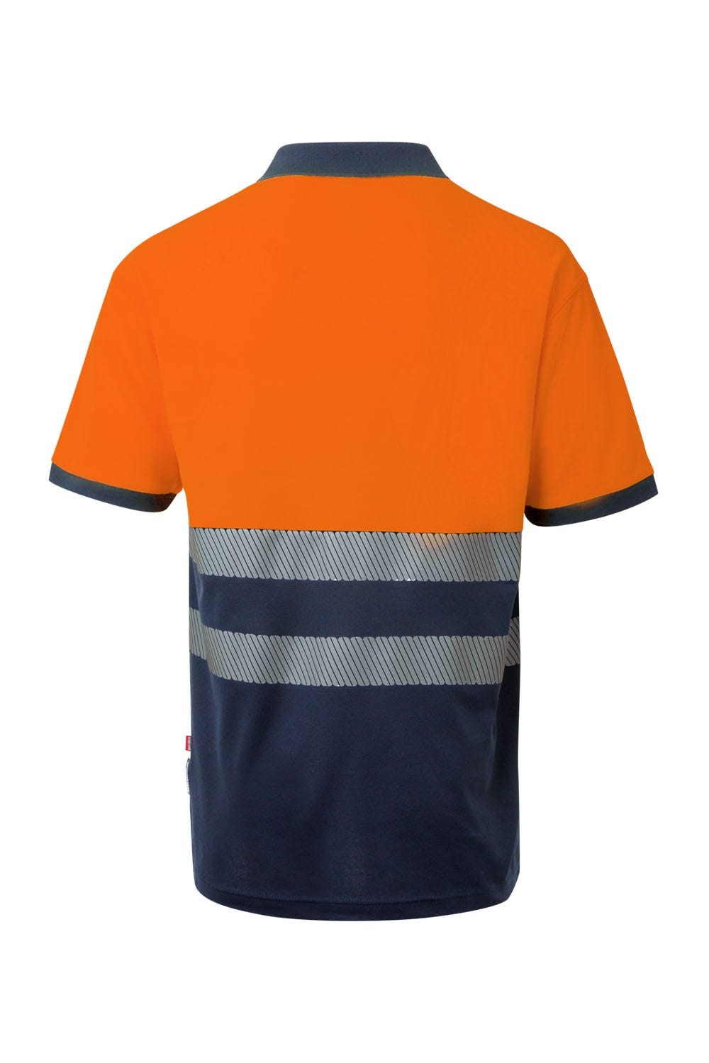 305523.POLO ALGODÓN BICOLOR MC RS AZUL NAVY/NARANJA FLÚOR 2XL