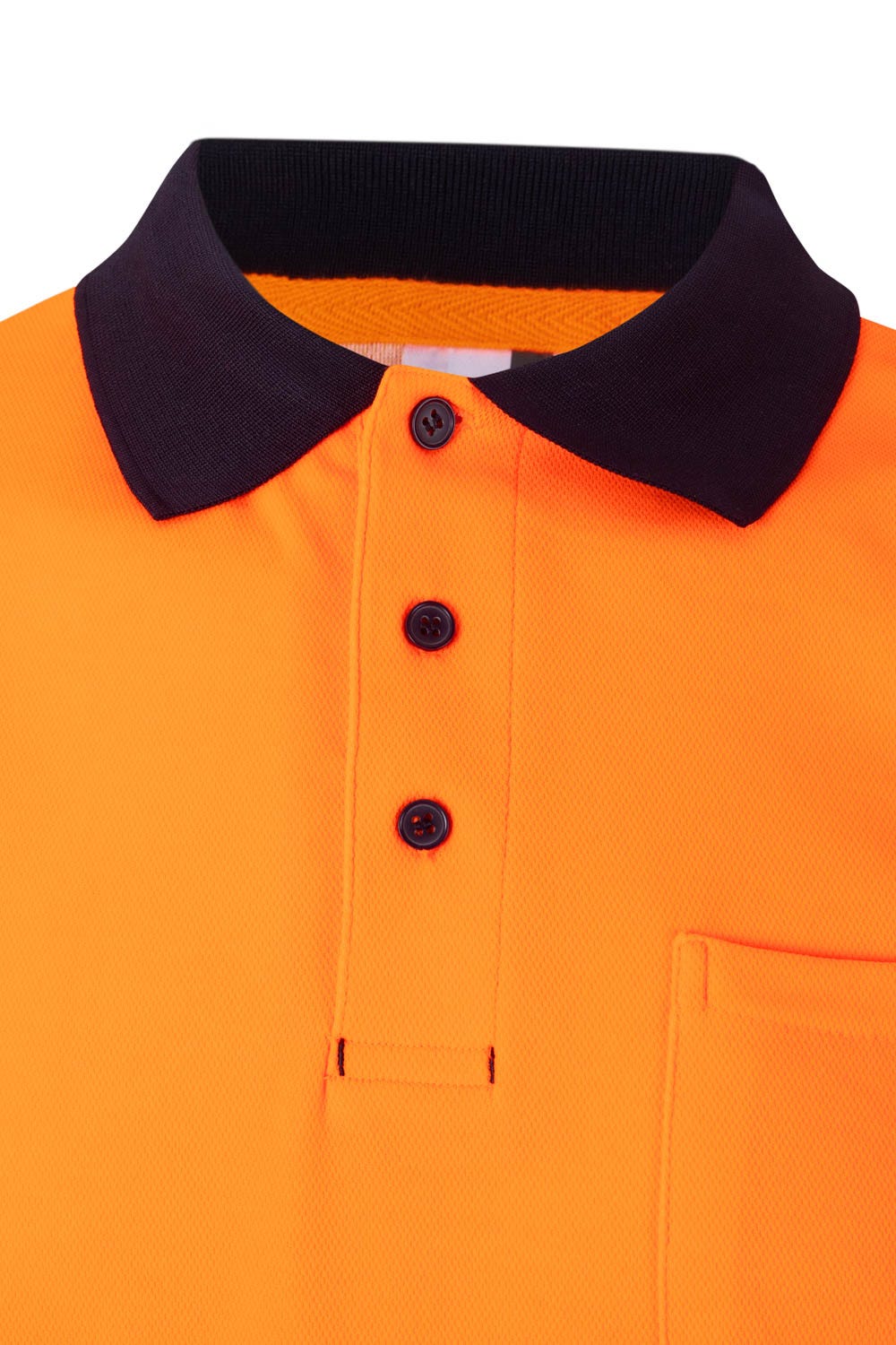 305523.POLO ALGODÓN BICOLOR MC RS AZUL NAVY/NARANJA FLÚOR 2XL