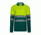 305525.POLO ALGODÓN BICOLOR ML RS VERDE/AMARILLO FLÚOR S