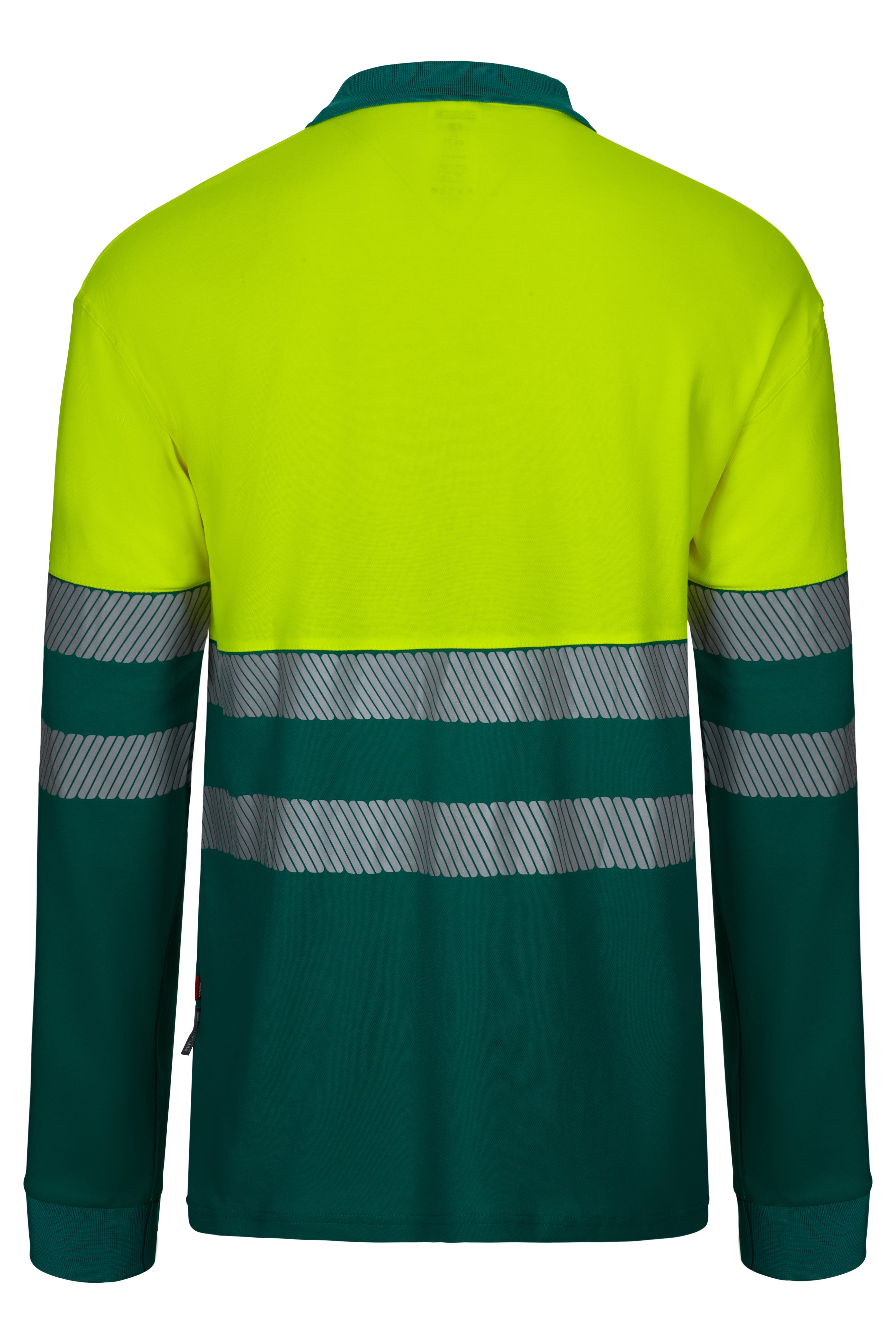 305525.POLO ALGODÓN BICOLOR ML RS VERDE/AMARILLO FLÚOR S