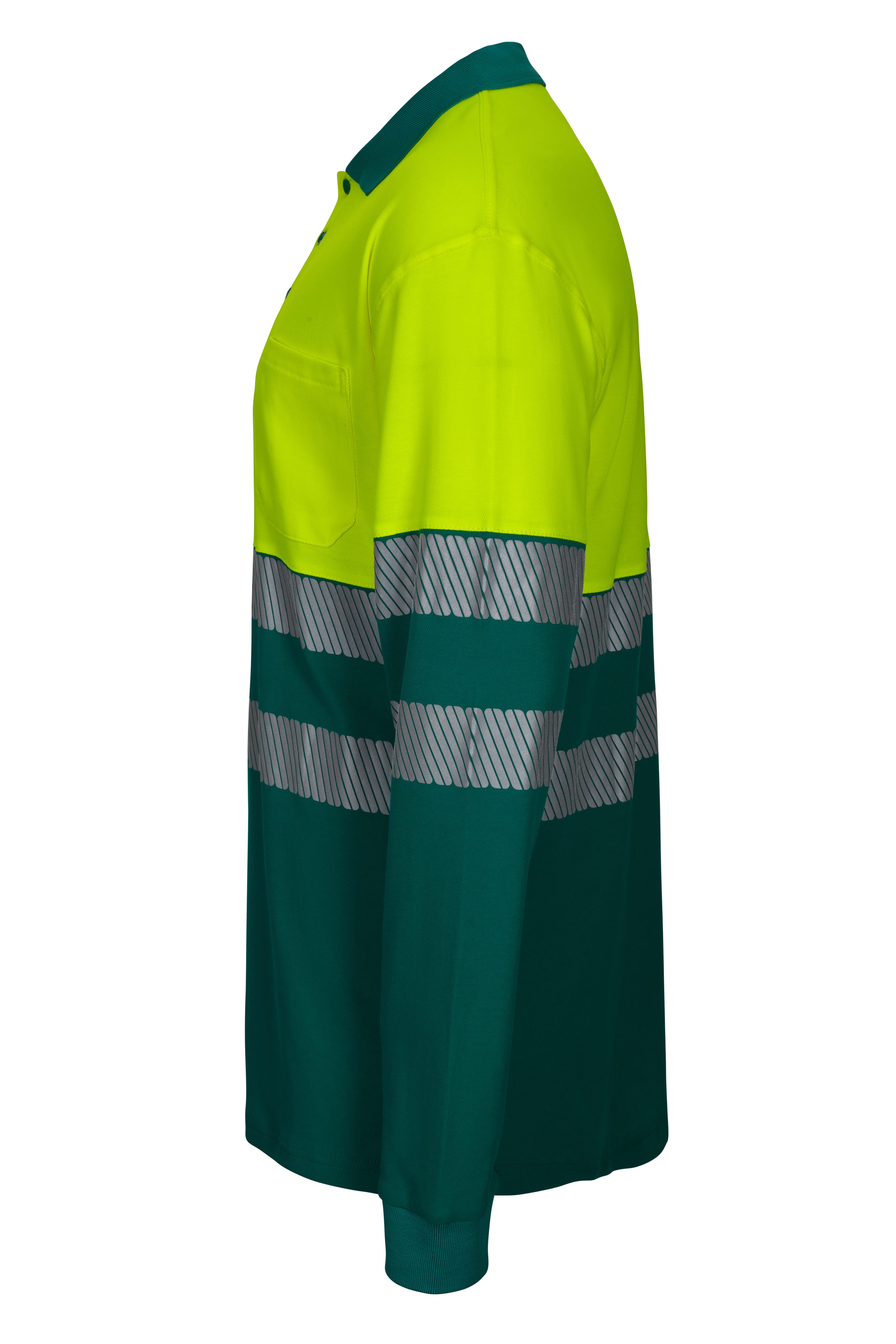 305525.POLO ALGODÓN BICOLOR ML RS VERDE/AMARILLO FLÚOR S