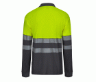 305525.POLO ALGODÓN BICOLOR ML RS GRIS/AMARILLO FLÚOR S
