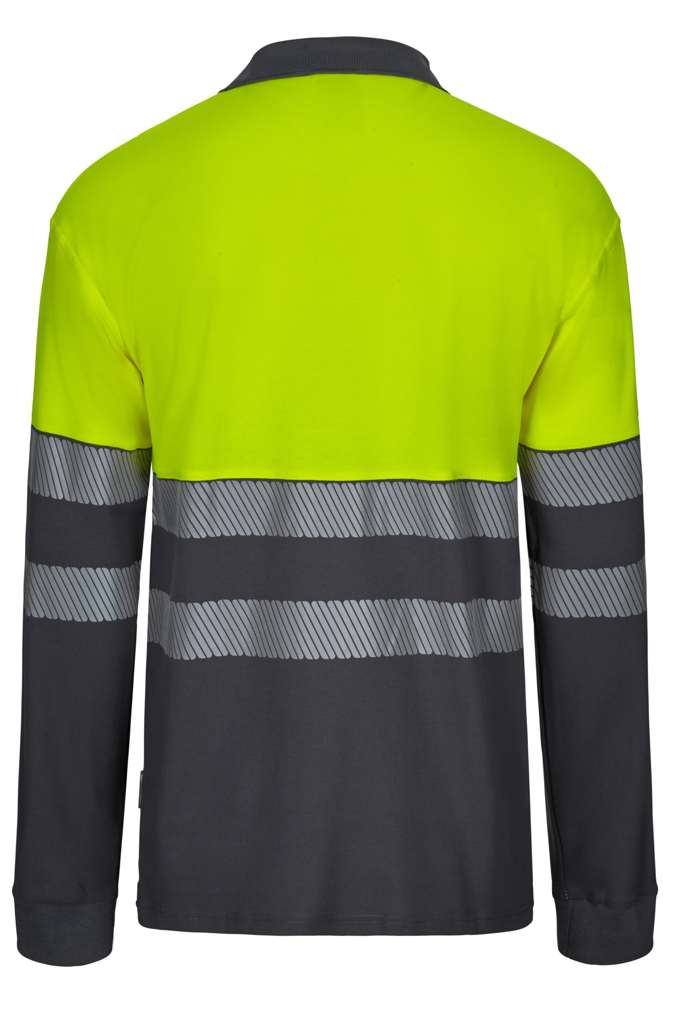 305525.POLO ALGODÓN BICOLOR ML RS GRIS/AMARILLO FLÚOR S