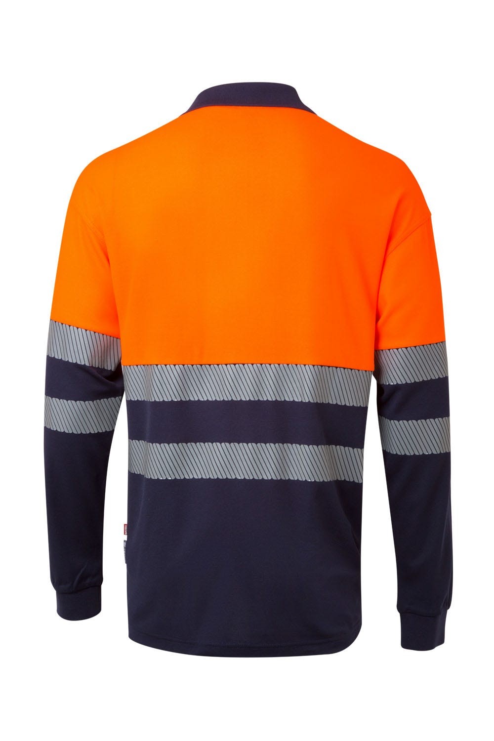305525.POLO ALGODÓN BICOLOR ML RS AZUL NAVY/NARANJA FLÚOR 2XL