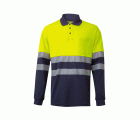 305525.POLO ALGODÓN BICOLOR ML RS AZUL NAVY/AMARILLO FLÚOR 2XL