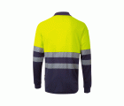 305525.POLO ALGODÓN BICOLOR ML RS AZUL NAVY/AMARILLO FLÚOR 2XL