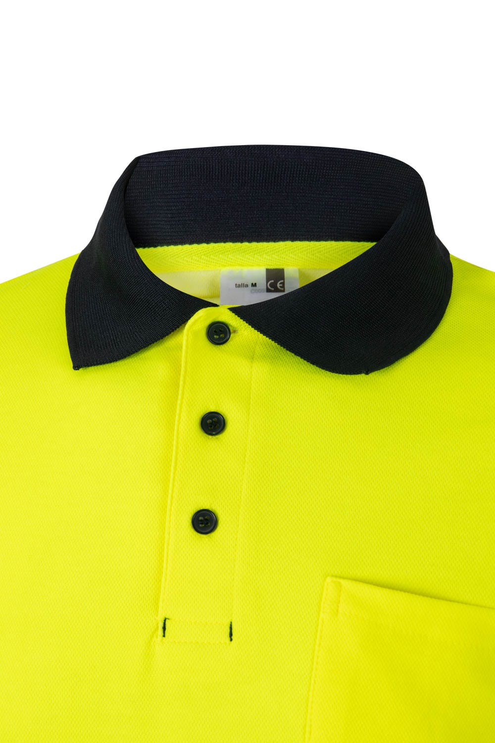 305525.POLO ALGODÓN BICOLOR ML RS AZUL NAVY/AMARILLO FLÚOR 2XL