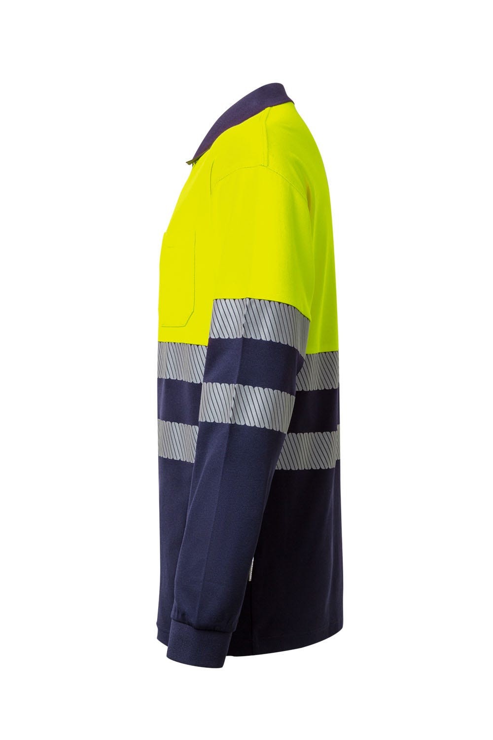 305525.POLO ALGODÓN BICOLOR ML RS AZUL NAVY/AMARILLO FLÚOR 2XL