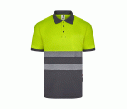 305533.POLO GRS BICOLOR MC RS GRIS/AMARILLO FLÚOR S