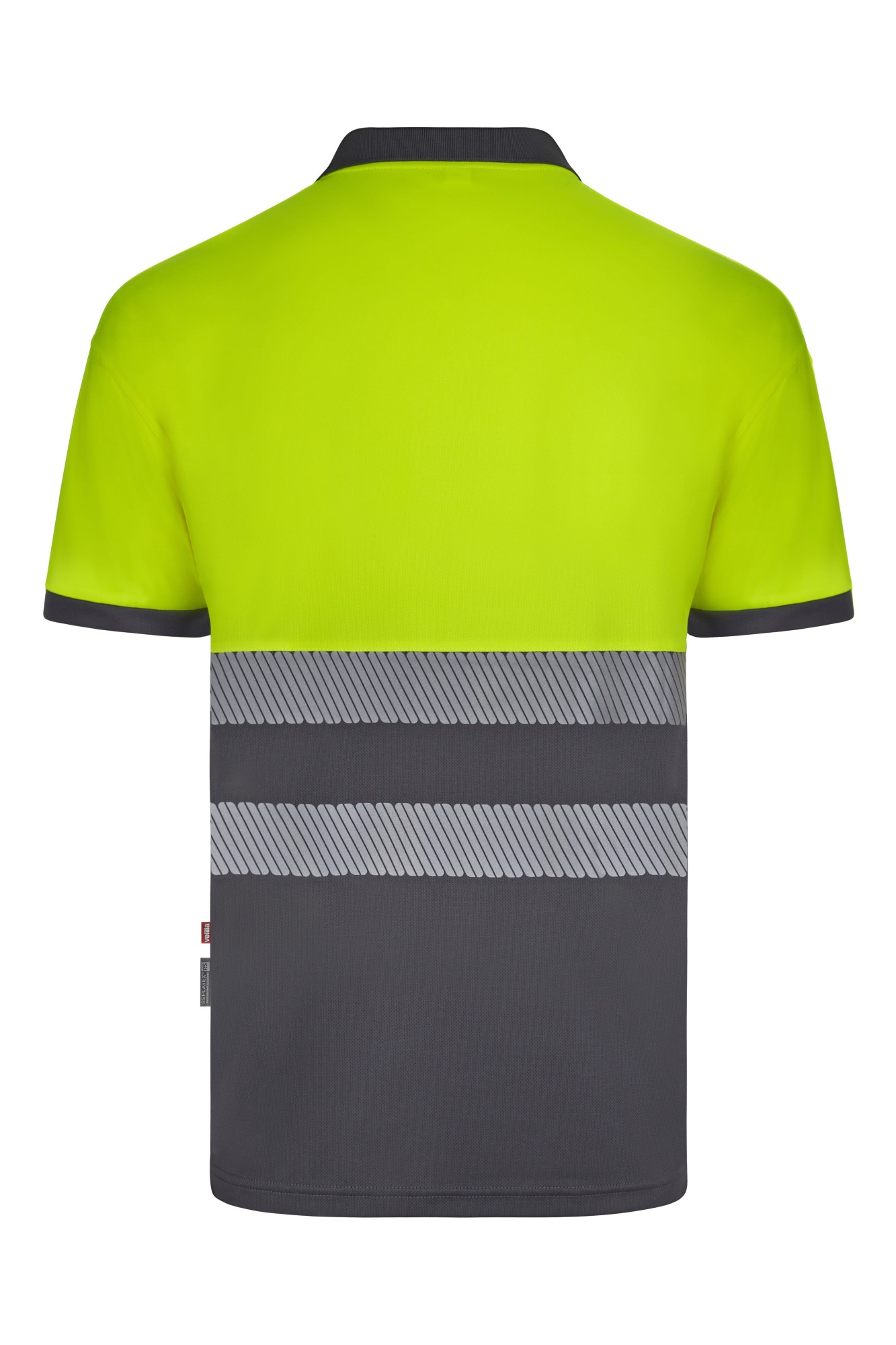 305533.POLO GRS BICOLOR MC RS GRIS/AMARILLO FLÚOR S