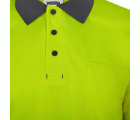 305533.POLO GRS BICOLOR MC RS GRIS/AMARILLO FLÚOR S