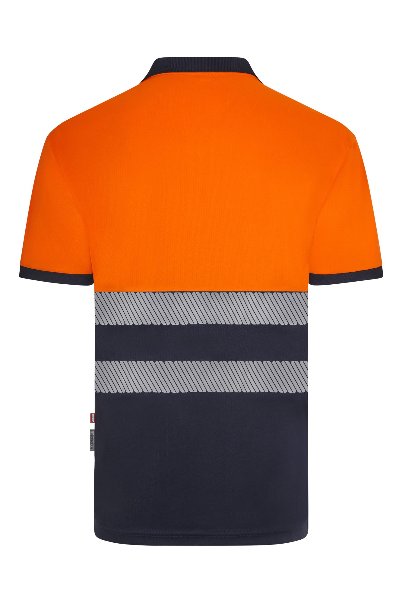 305533.POLO GRS BICOLOR MC RS AZUL NAVY/NARANJA FLÚOR S