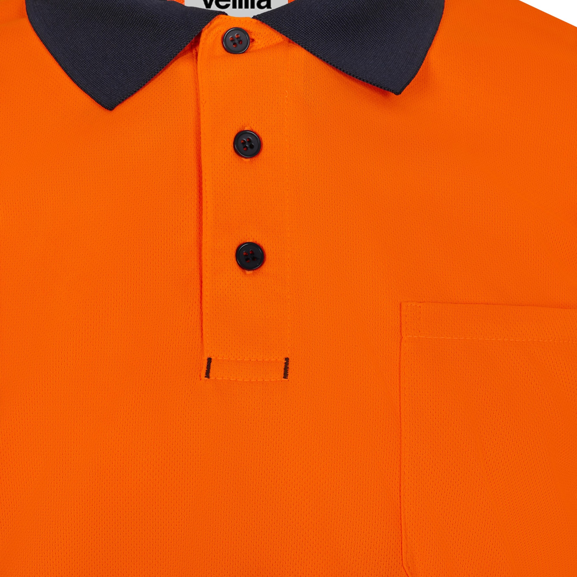 305533.POLO GRS BICOLOR MC RS AZUL NAVY/NARANJA FLÚOR S
