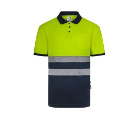 305533.POLO GRS BICOLOR MC RS AZUL NAVY/AMARILLO FLÚOR XL