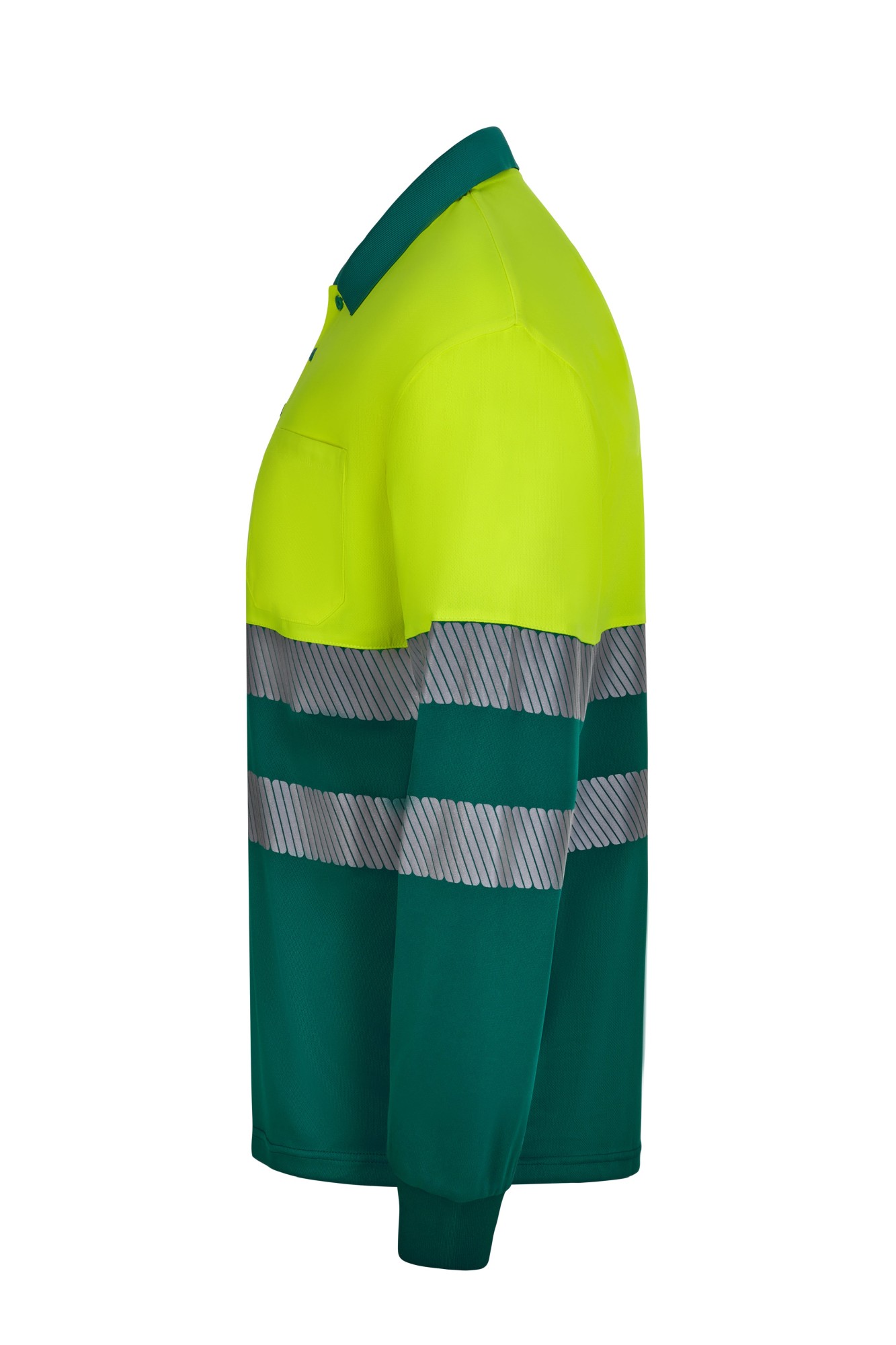 305535.POLO GRS BICOLOR ML RS VERDE/AMARILLO FLÚOR S