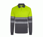 305535.POLO GRS BICOLOR ML RS GRIS/AMARILLO FLÚOR S
