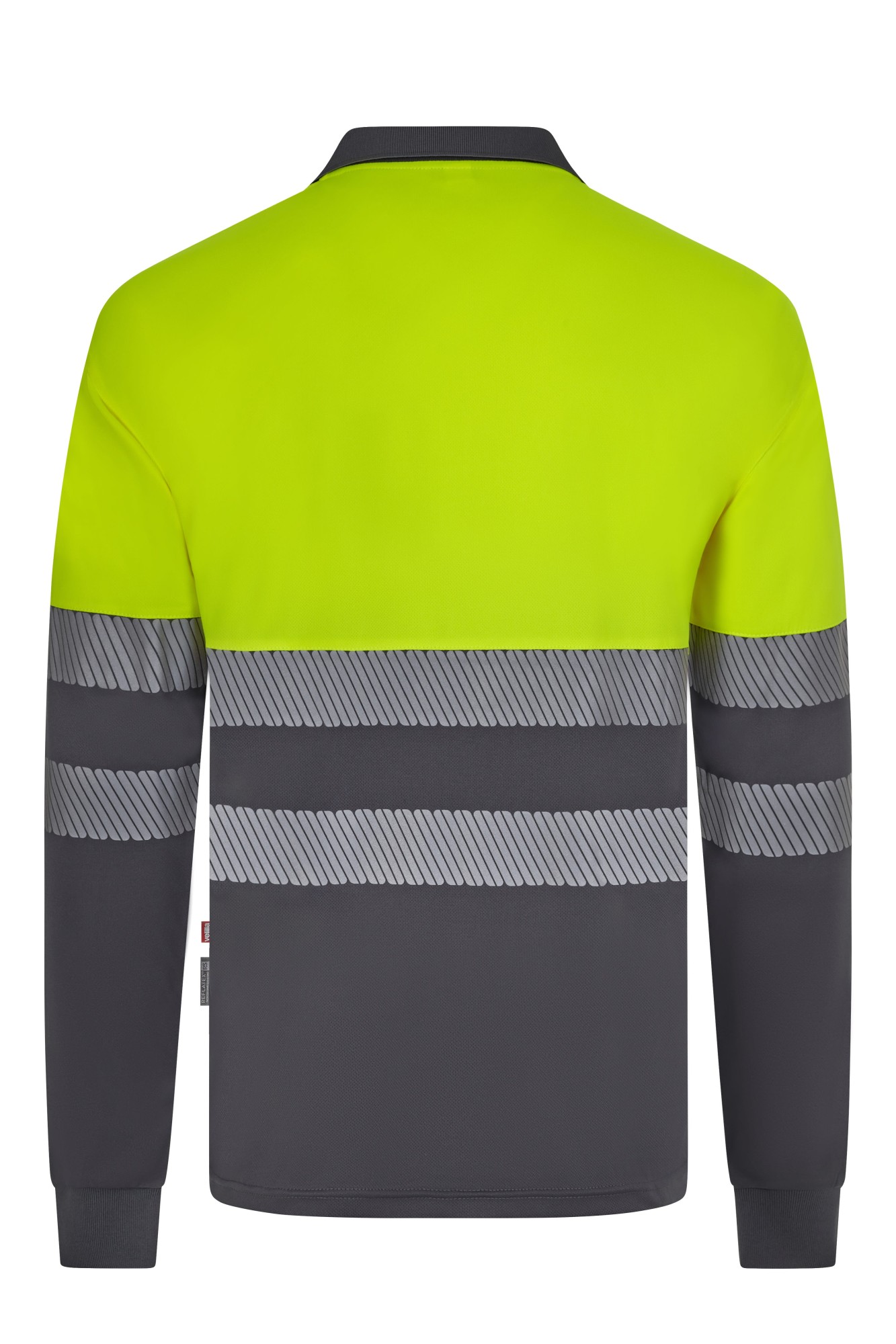 305535.POLO GRS BICOLOR ML RS GRIS/AMARILLO FLÚOR S