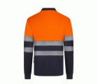 305535.POLO GRS BICOLOR ML RS AZUL NAVY/NARANJA FLÚOR S