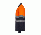 305535.POLO GRS BICOLOR ML RS AZUL NAVY/NARANJA FLÚOR S