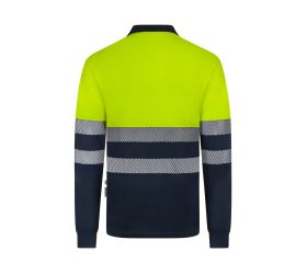 305535.POLO GRS BICOLOR ML RS AZUL NAVY/AMARILLO FLÚOR L