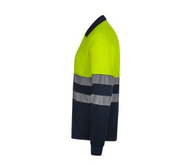 305535.POLO GRS BICOLOR ML RS AZUL NAVY/AMARILLO FLÚOR L