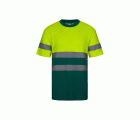 305613.CAMISETA ALGODÓN BICOLOR MC AV VERDE/AMARILLO FLÚOR S