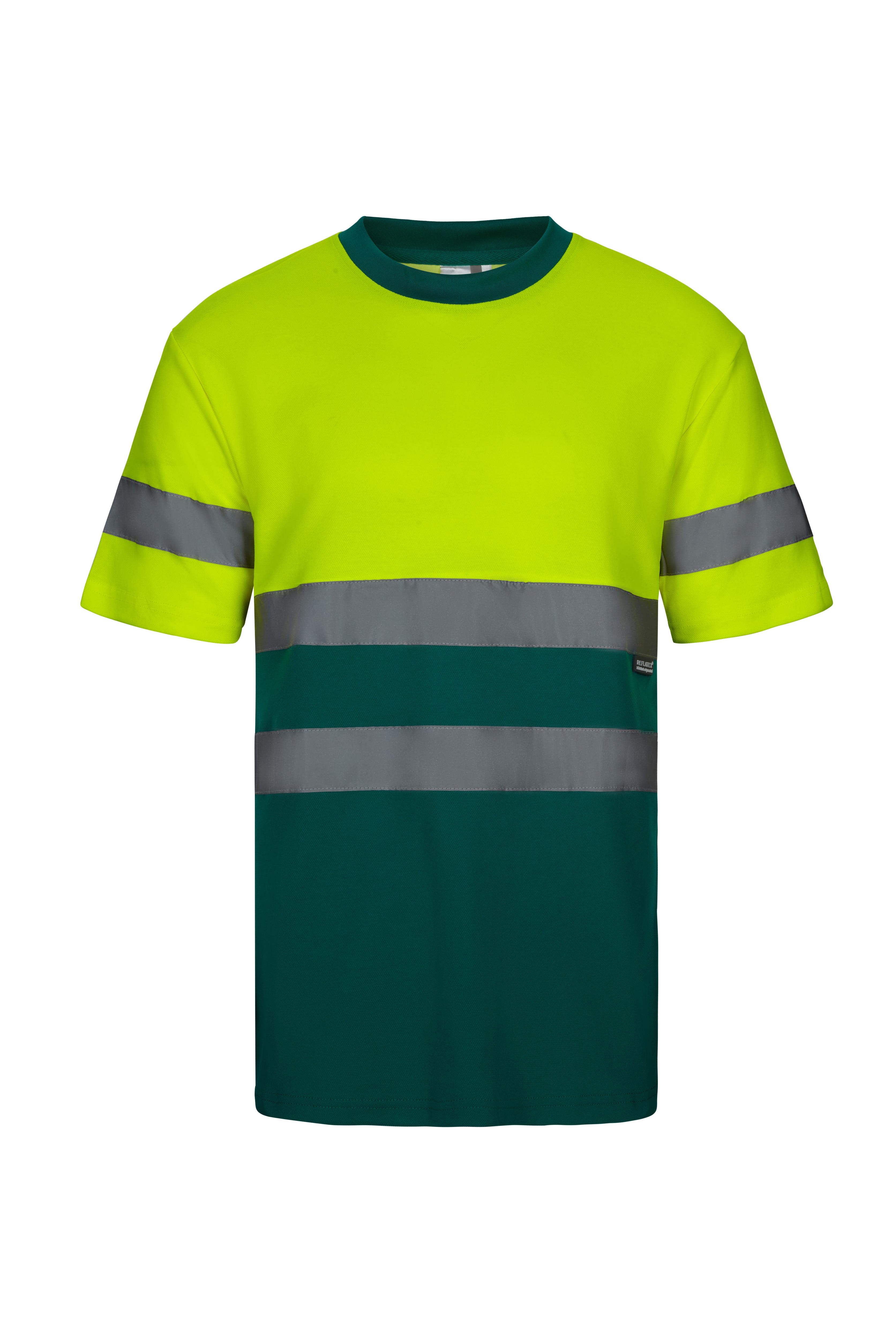 305613.CAMISETA ALGODÓN BICOLOR MC AV VERDE/AMARILLO FLÚOR S