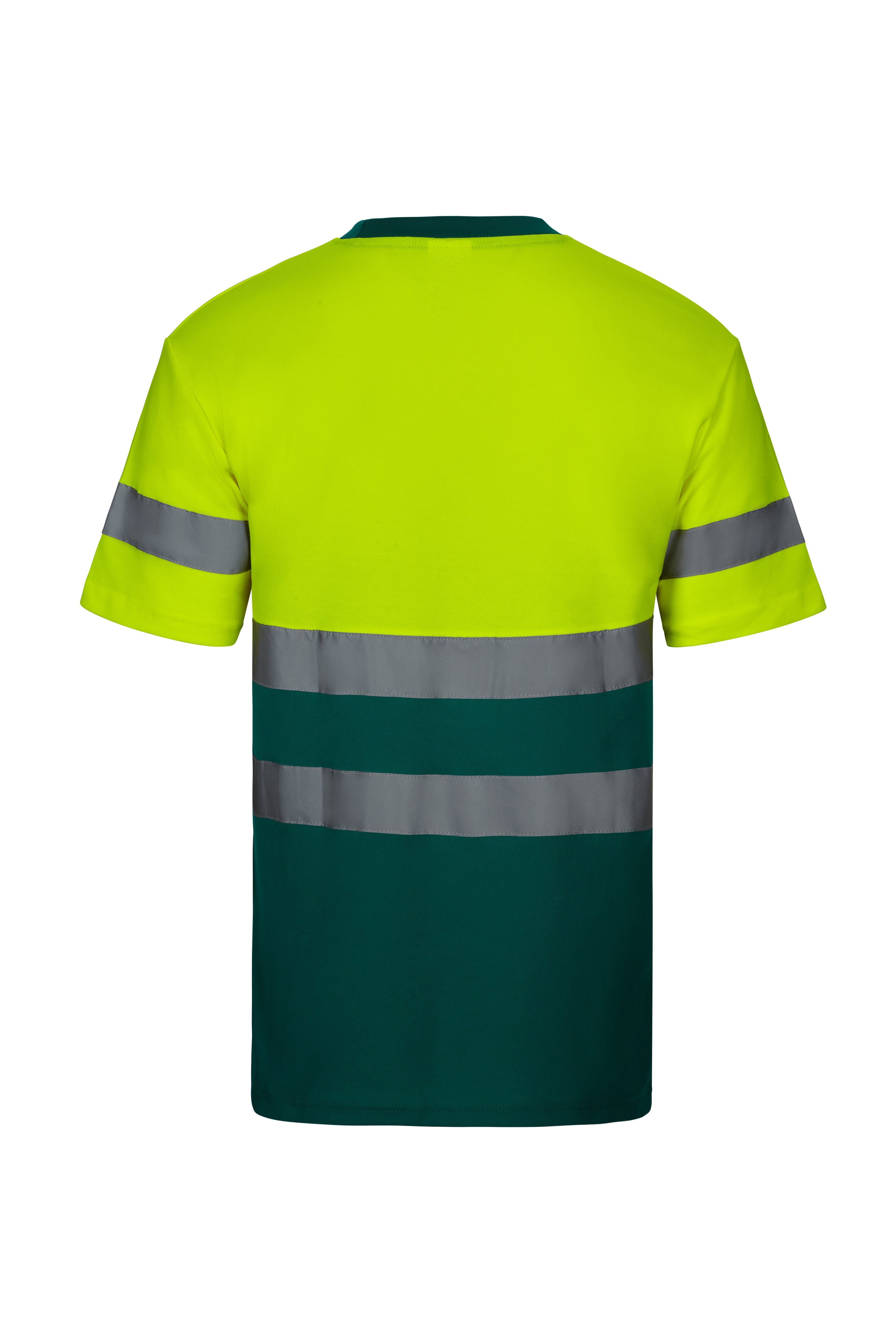 305613.CAMISETA ALGODÓN BICOLOR MC AV VERDE/AMARILLO FLÚOR S