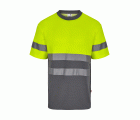 305613.CAMISETA ALGODÓN BICOLOR MC AV GRIS/AMARILLO FLÚOR S