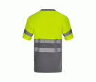 305613.CAMISETA ALGODÓN BICOLOR MC AV GRIS/AMARILLO FLÚOR S
