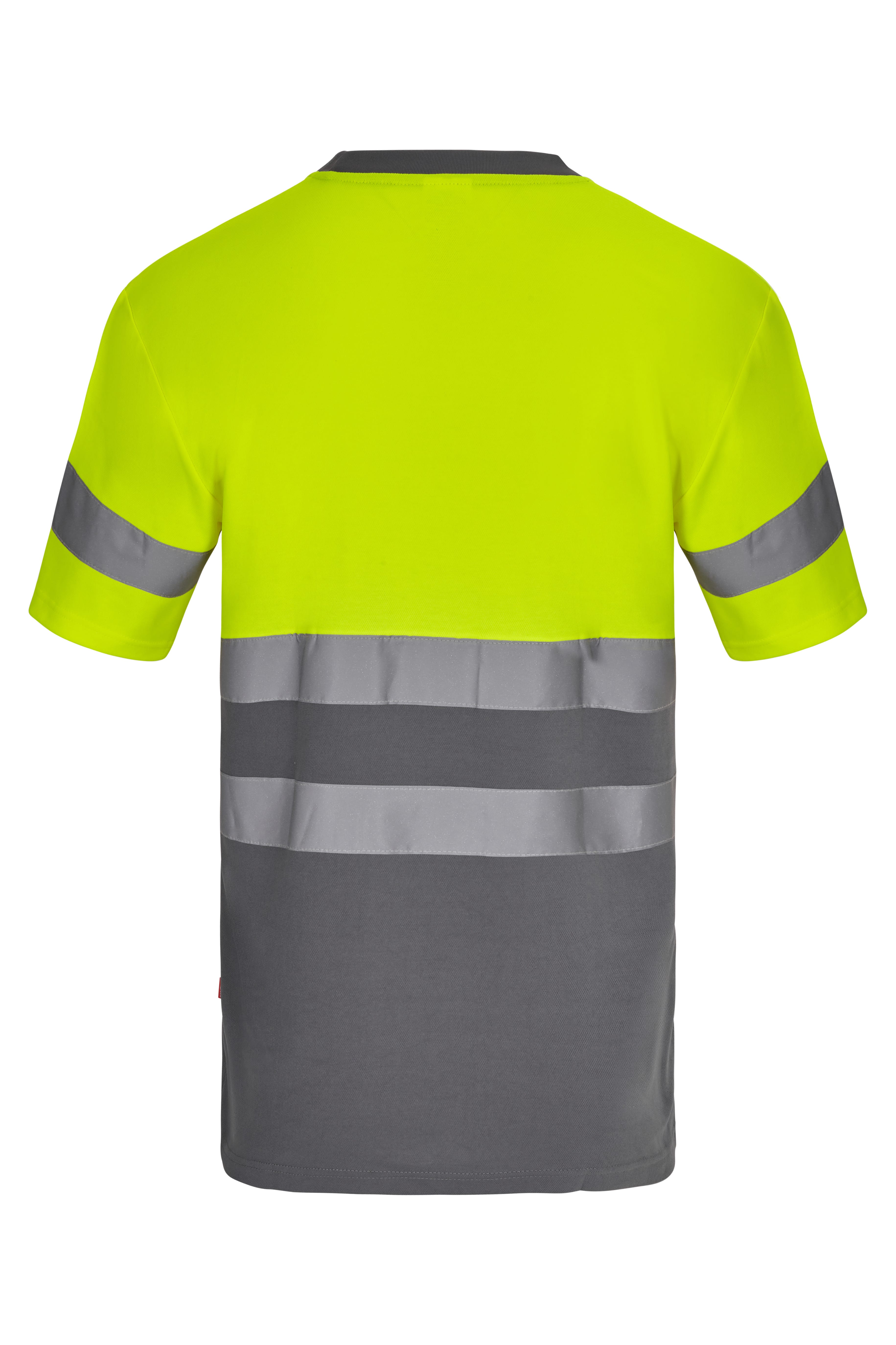 305613.CAMISETA ALGODÓN BICOLOR MC AV GRIS/AMARILLO FLÚOR S