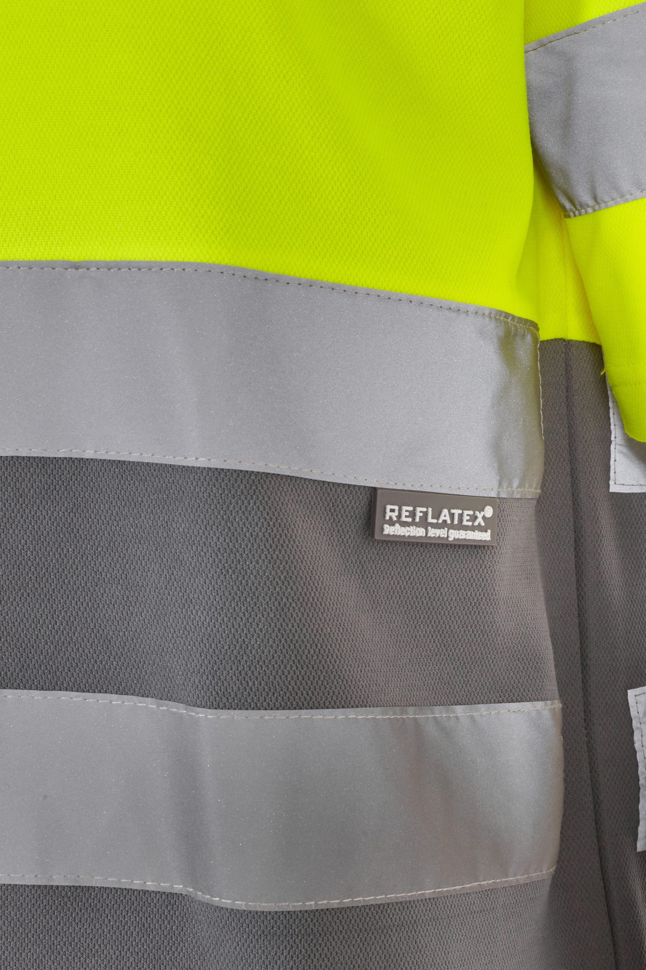 305613.CAMISETA ALGODÓN BICOLOR MC AV GRIS/AMARILLO FLÚOR S