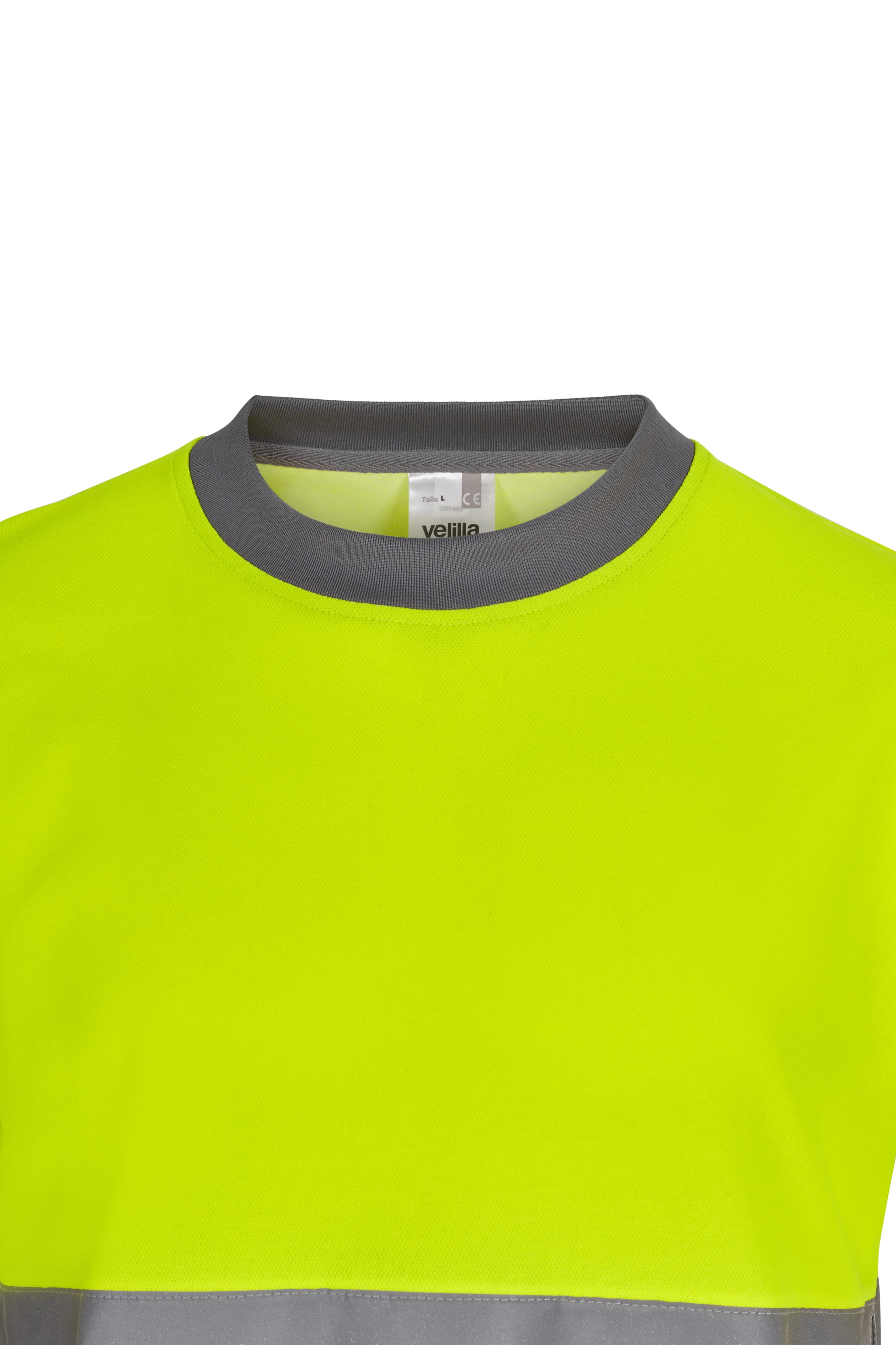 305613.CAMISETA ALGODÓN BICOLOR MC AV GRIS/AMARILLO FLÚOR S