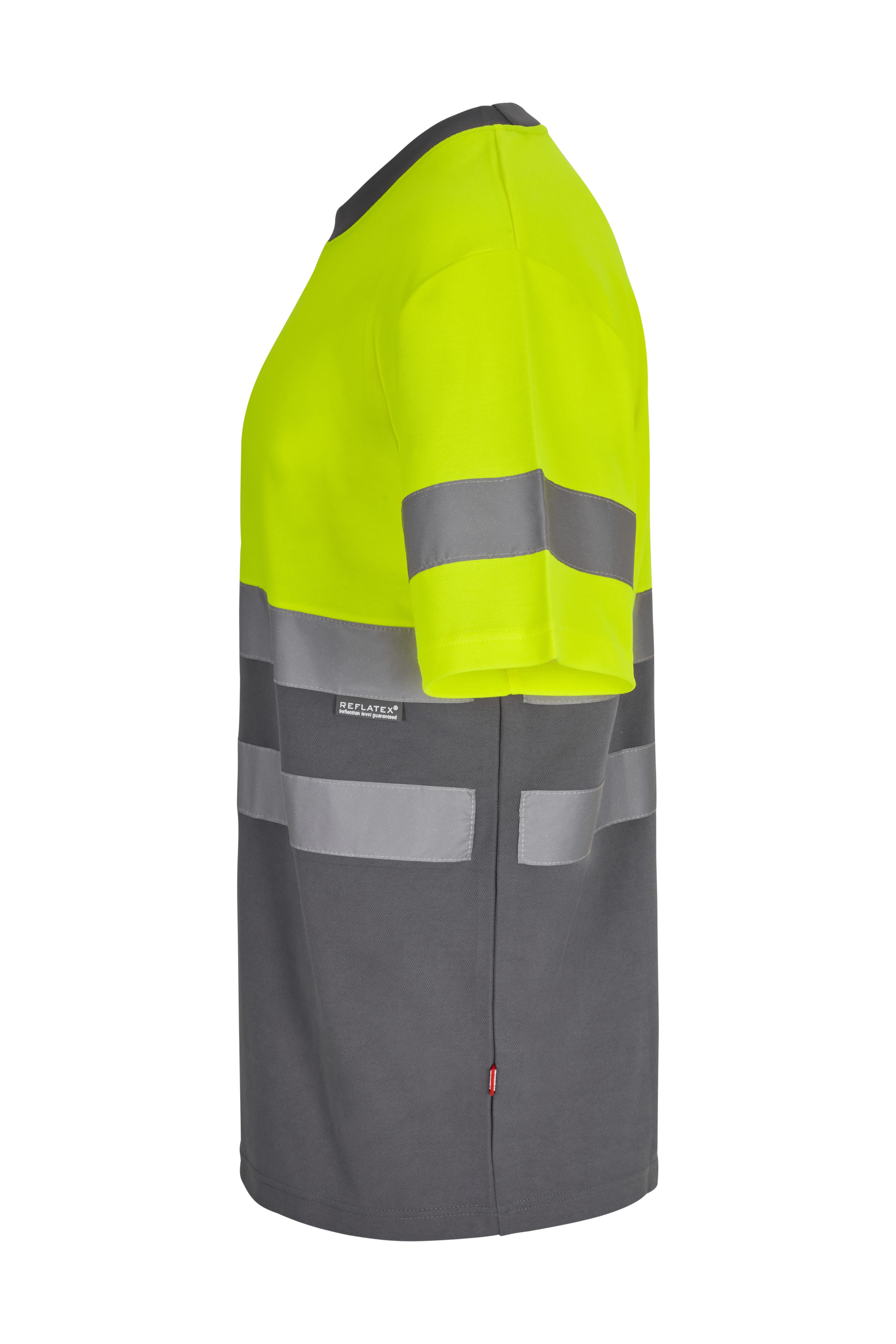 305613.CAMISETA ALGODÓN BICOLOR MC AV GRIS/AMARILLO FLÚOR S