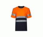 305613.CAMISETA ALGODÓN BICOLOR MC AV AZUL NAVY/NARANJA FLÚOR S