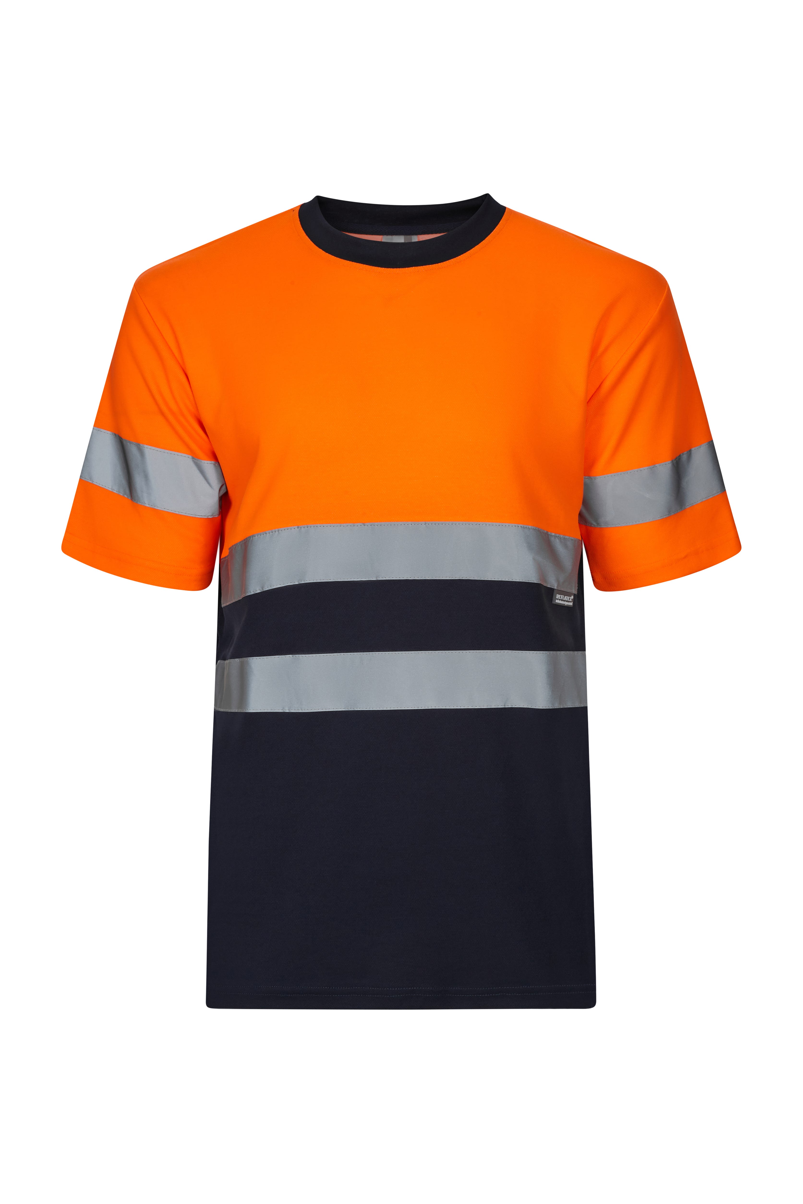 305613.CAMISETA ALGODÓN BICOLOR MC AV AZUL NAVY/NARANJA FLÚOR S