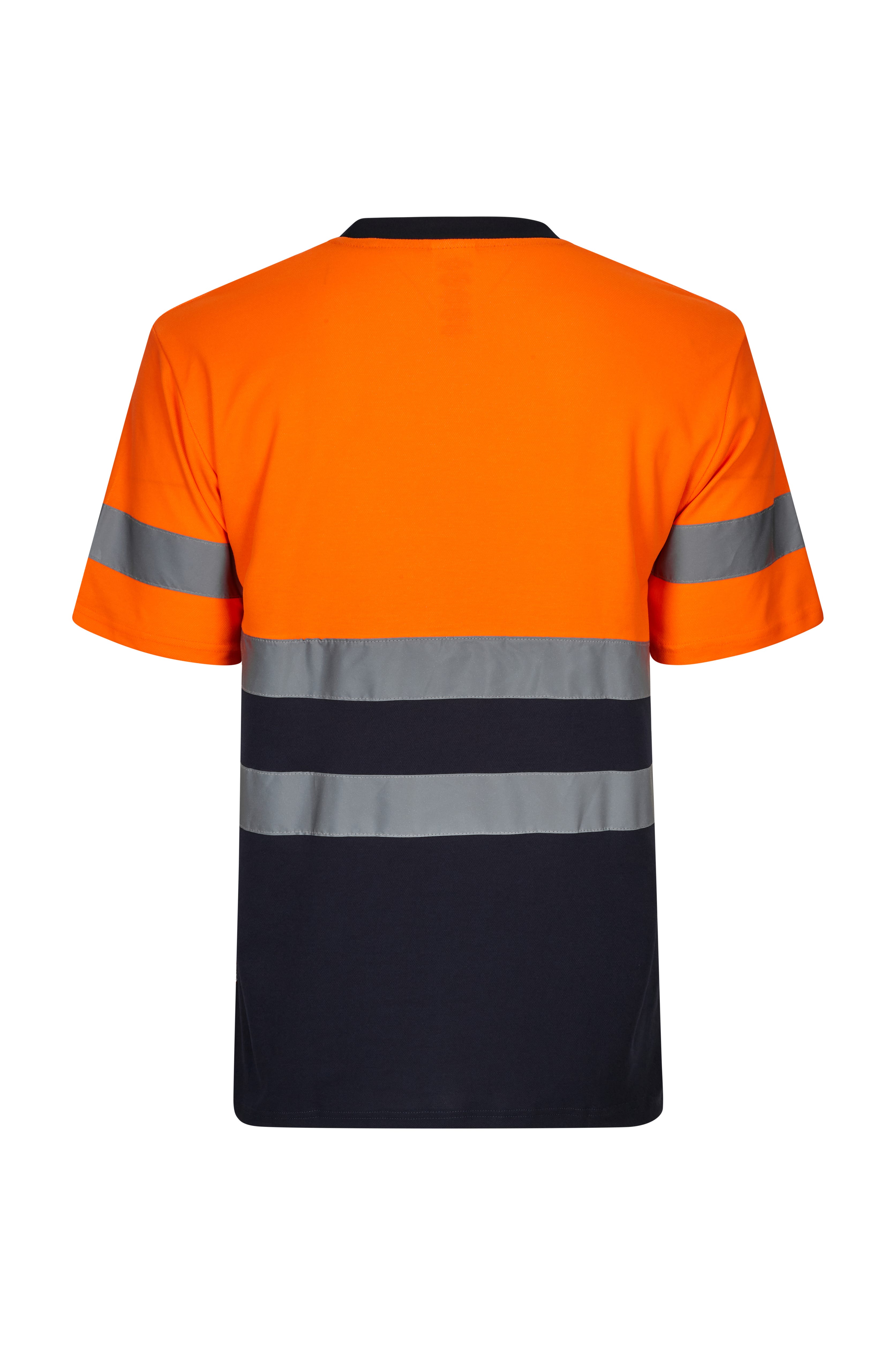 305613.CAMISETA ALGODÓN BICOLOR MC AV AZUL NAVY/NARANJA FLÚOR S