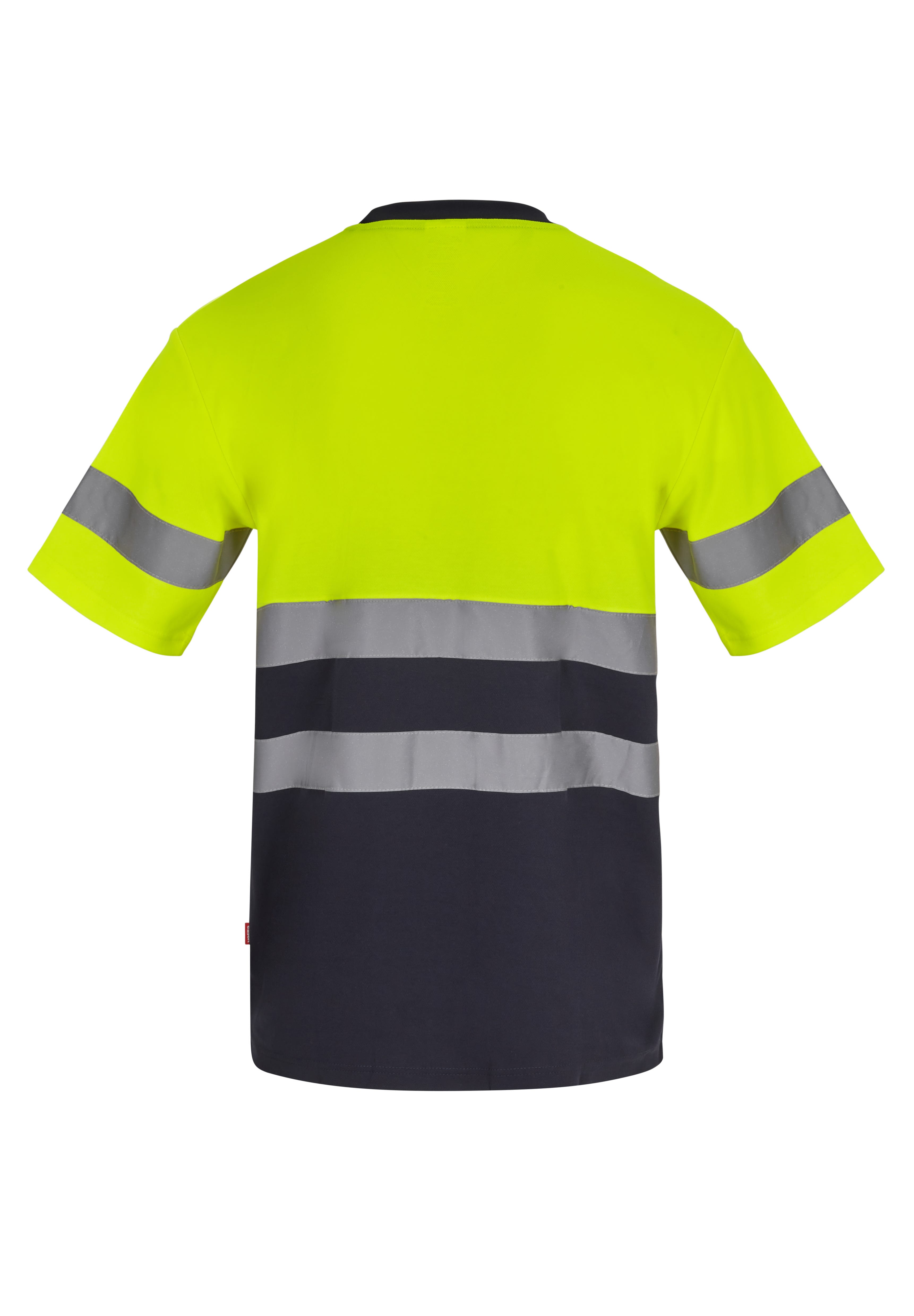 305613.CAMISETA ALGODÓN BICOLOR MC AV AZUL NAVY/AMARILLO FLÚOR S