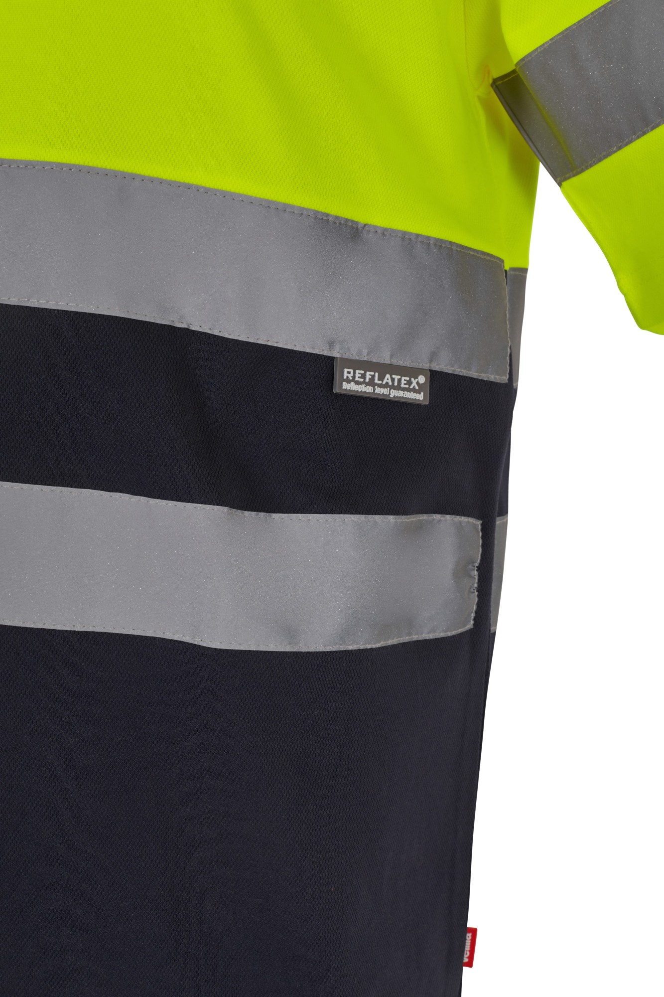 305613.CAMISETA ALGODÓN BICOLOR MC AV AZUL NAVY/AMARILLO FLÚOR S