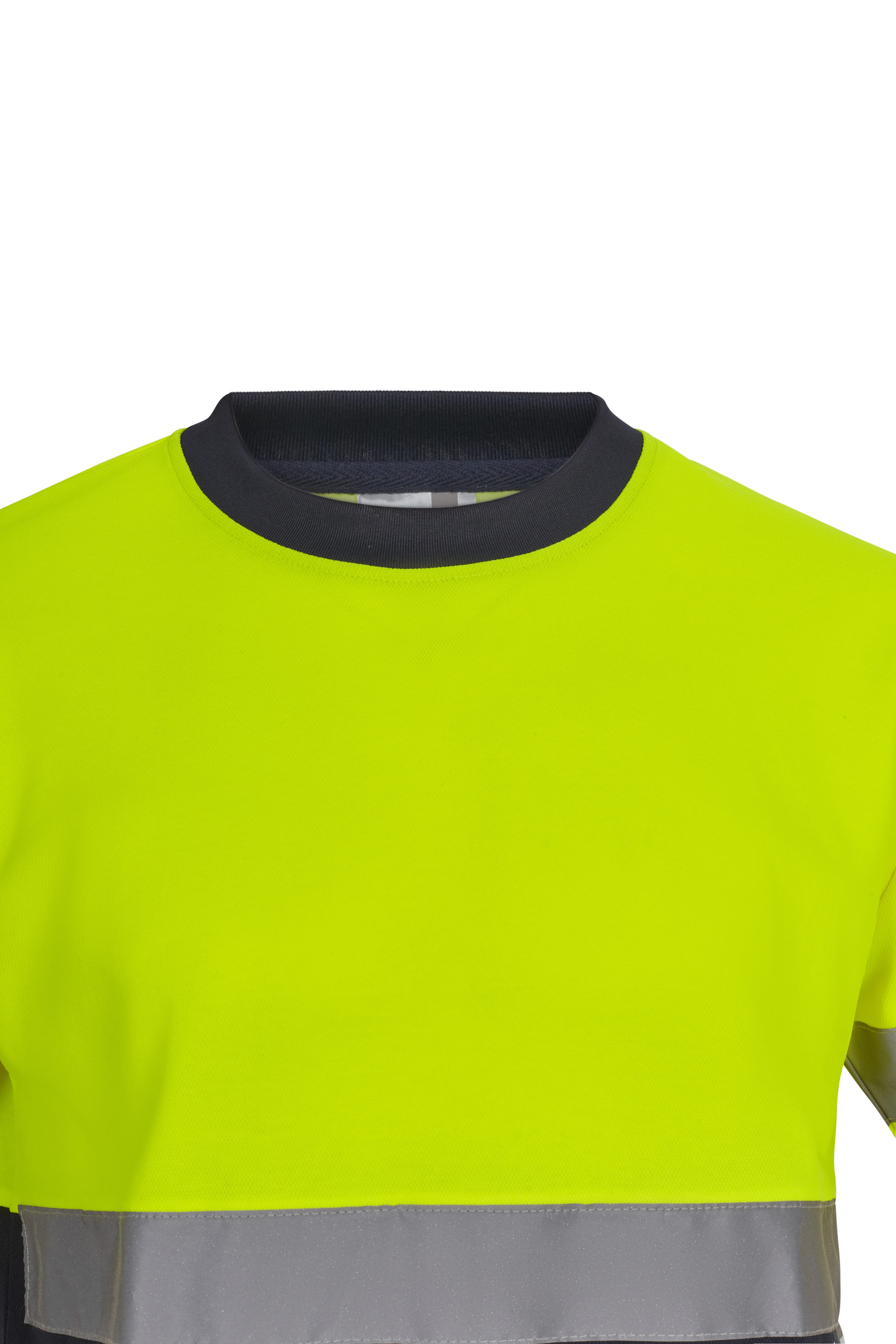 305613.CAMISETA ALGODÓN BICOLOR MC AV AZUL NAVY/AMARILLO FLÚOR S