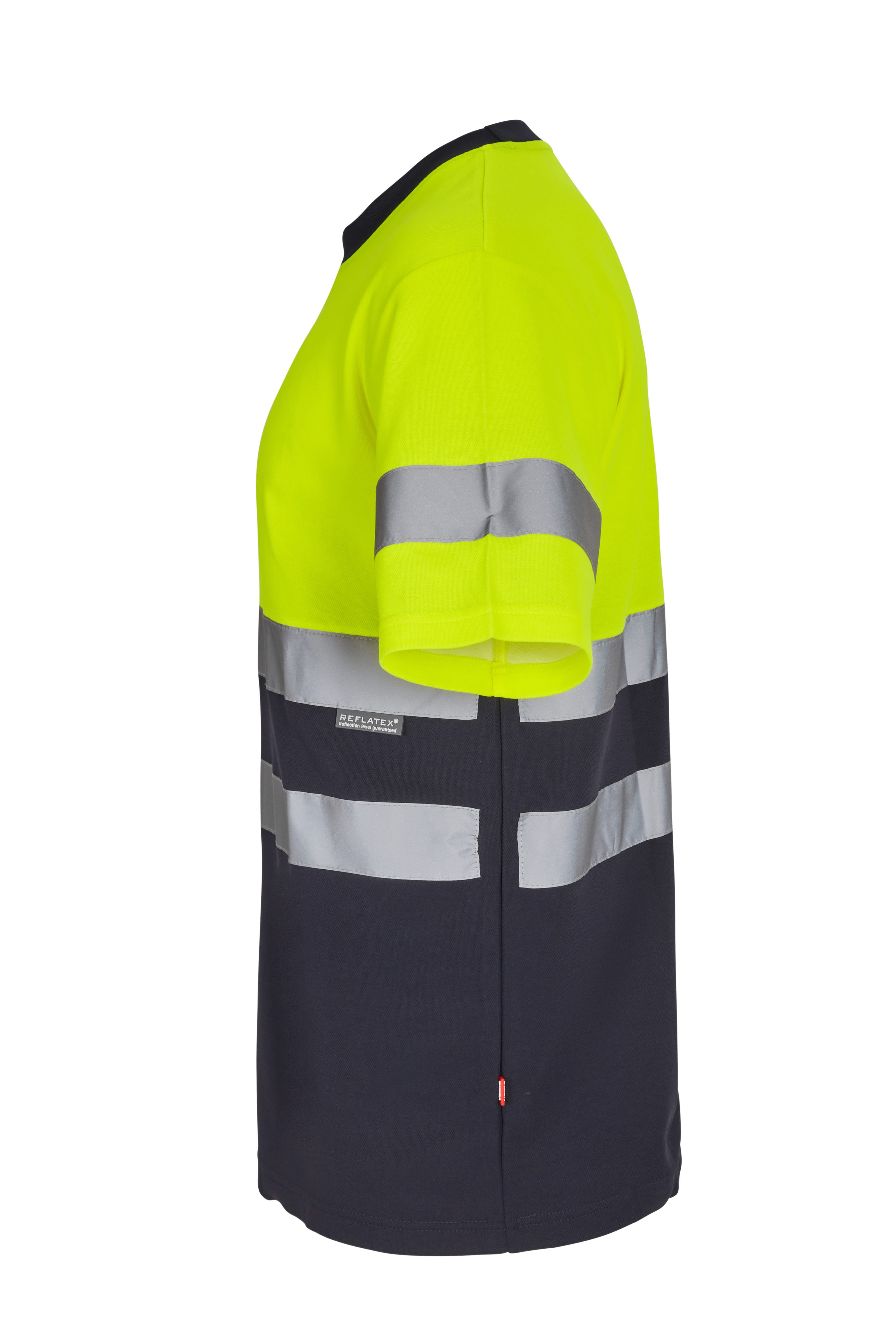 305613.CAMISETA ALGODÓN BICOLOR MC AV AZUL NAVY/AMARILLO FLÚOR S