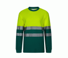 305615.CAMISETA ALGODÓN BICOLOR ML AV VERDE/AMARILLO FLÚOR S