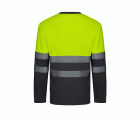 305615.CAMISETA ALGODÓN BICOLOR ML AV GRIS/AMARILLO FLÚOR S
