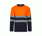 305615.CAMISETA ALGODÓN BICOLOR ML AV AZUL NAVY/NARANJA FLÚOR S
