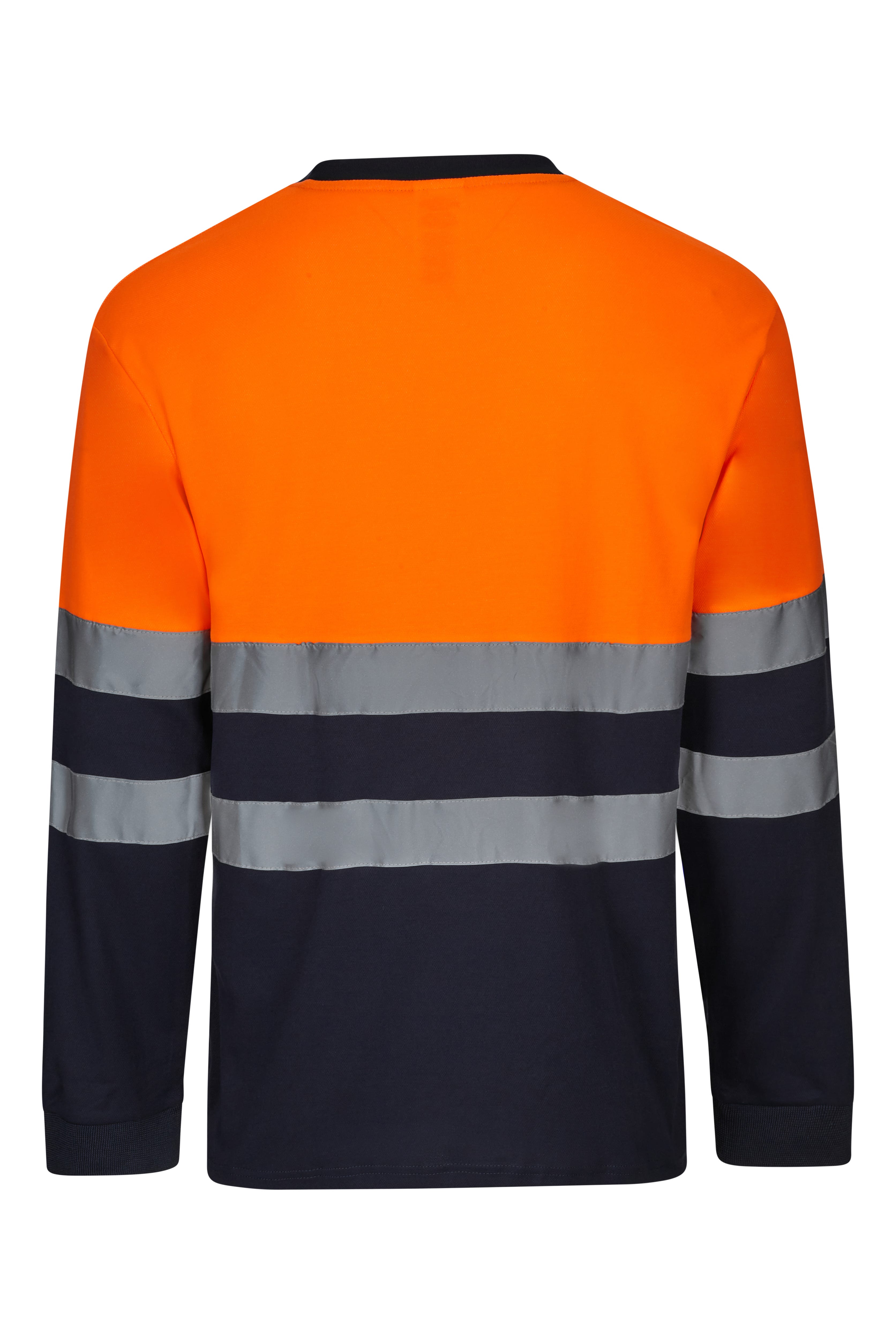 305615.CAMISETA ALGODÓN BICOLOR ML AV AZUL NAVY/NARANJA FLÚOR S